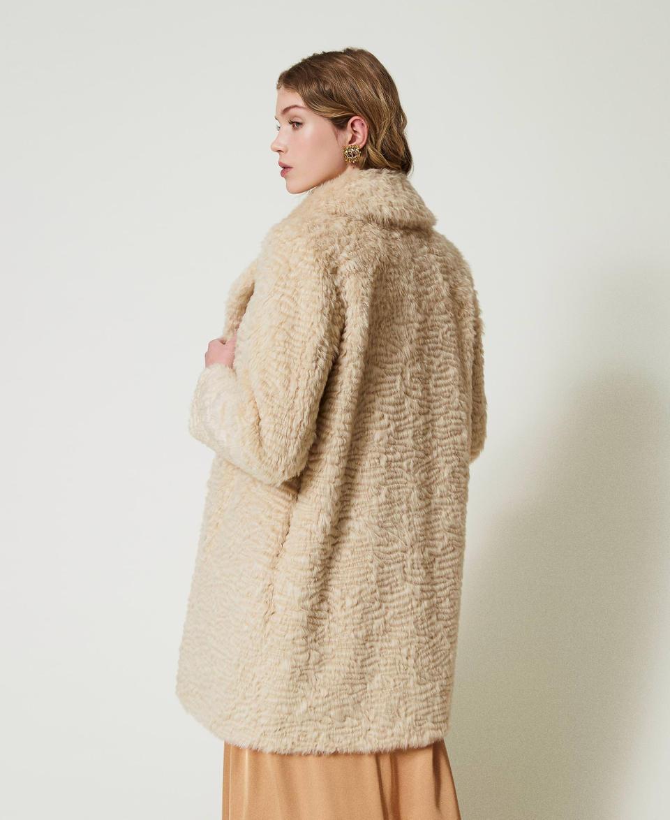 Twin Set Cappotto Longuette In Faux Fur