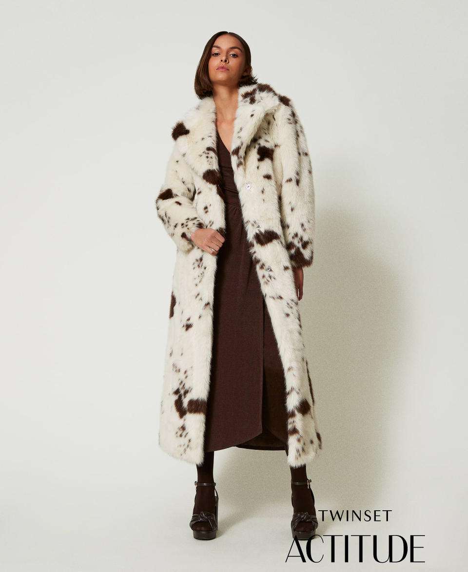 Twin Set Cappotto lungo in faux fur