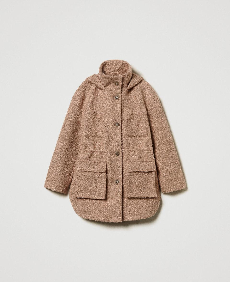 Twin Set Cappotto Parka In Panno Arricciato