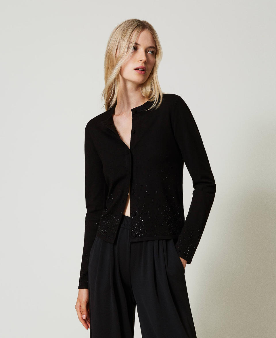 Twin Set Cardigan Con Strass In Dégradé