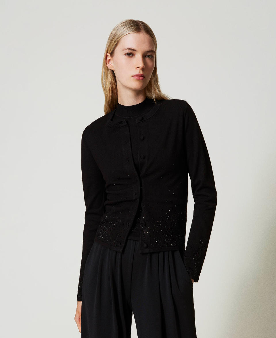 Twin Set Cardigan con strass in dégradé