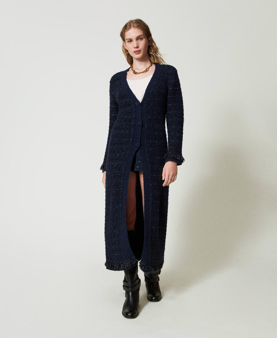 Twin Set Cardigan lungo jacquard check