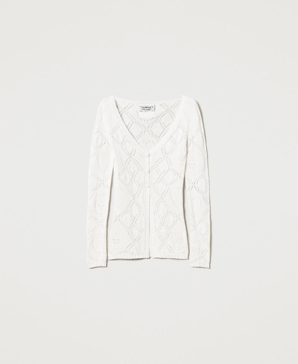 Twin Set Cardigan Seamless In Filato Treeblend