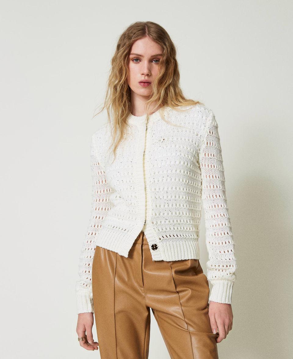 Twin Set Cardigan Traforato Con Paillettes