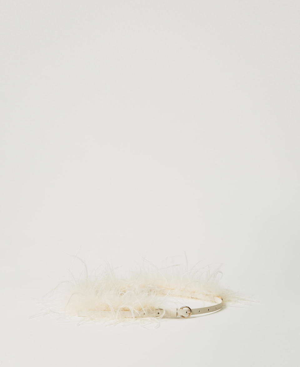 Twin Set Cintura con piume e Oval T