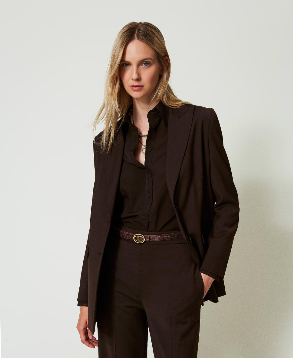 Twin Set Cintura Reversibile Con Stampa Snake