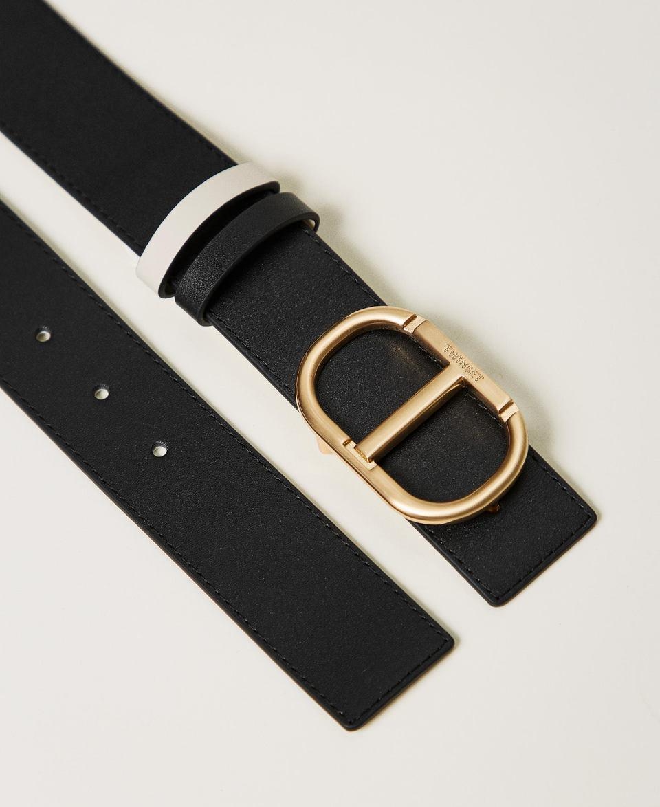 Twin Set Cintura Reversibile In Pelle Con Fibbia