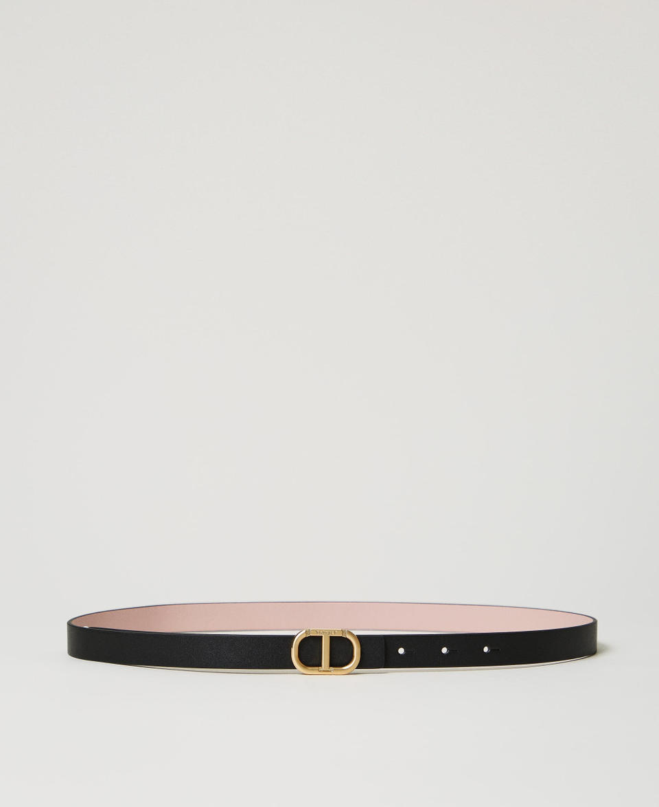 Twin Set Cintura Reversibile In Pelle Con Fibbia