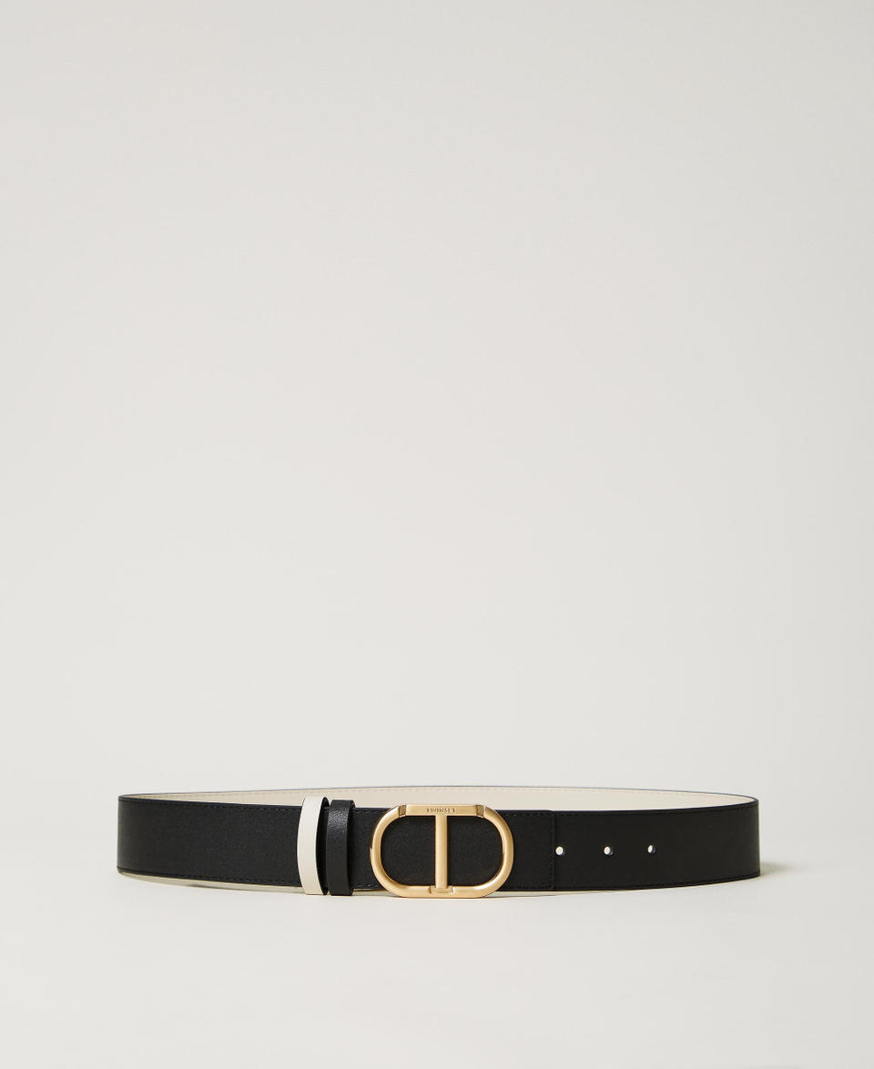 Twin Set Cintura reversibile in pelle con fibbia