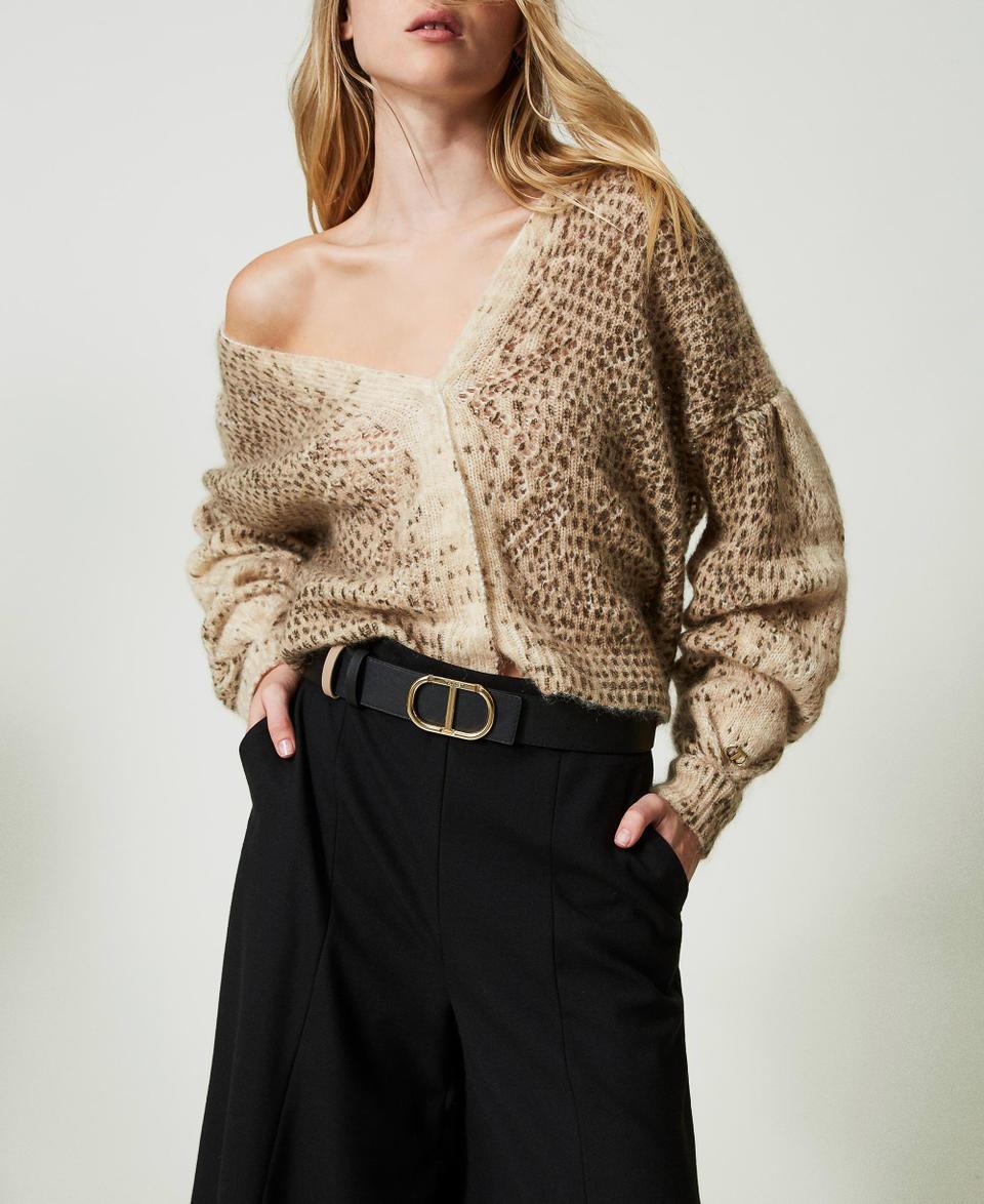 Twin Set Cintura Reversibile In Pelle Con Oval T