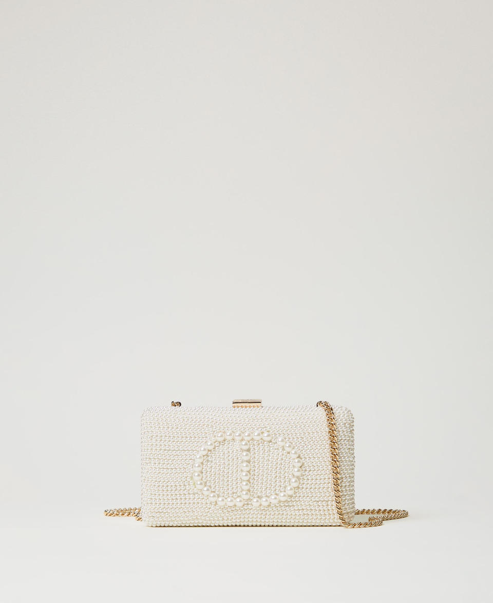 Twin Set Clutch con perle e Oval T