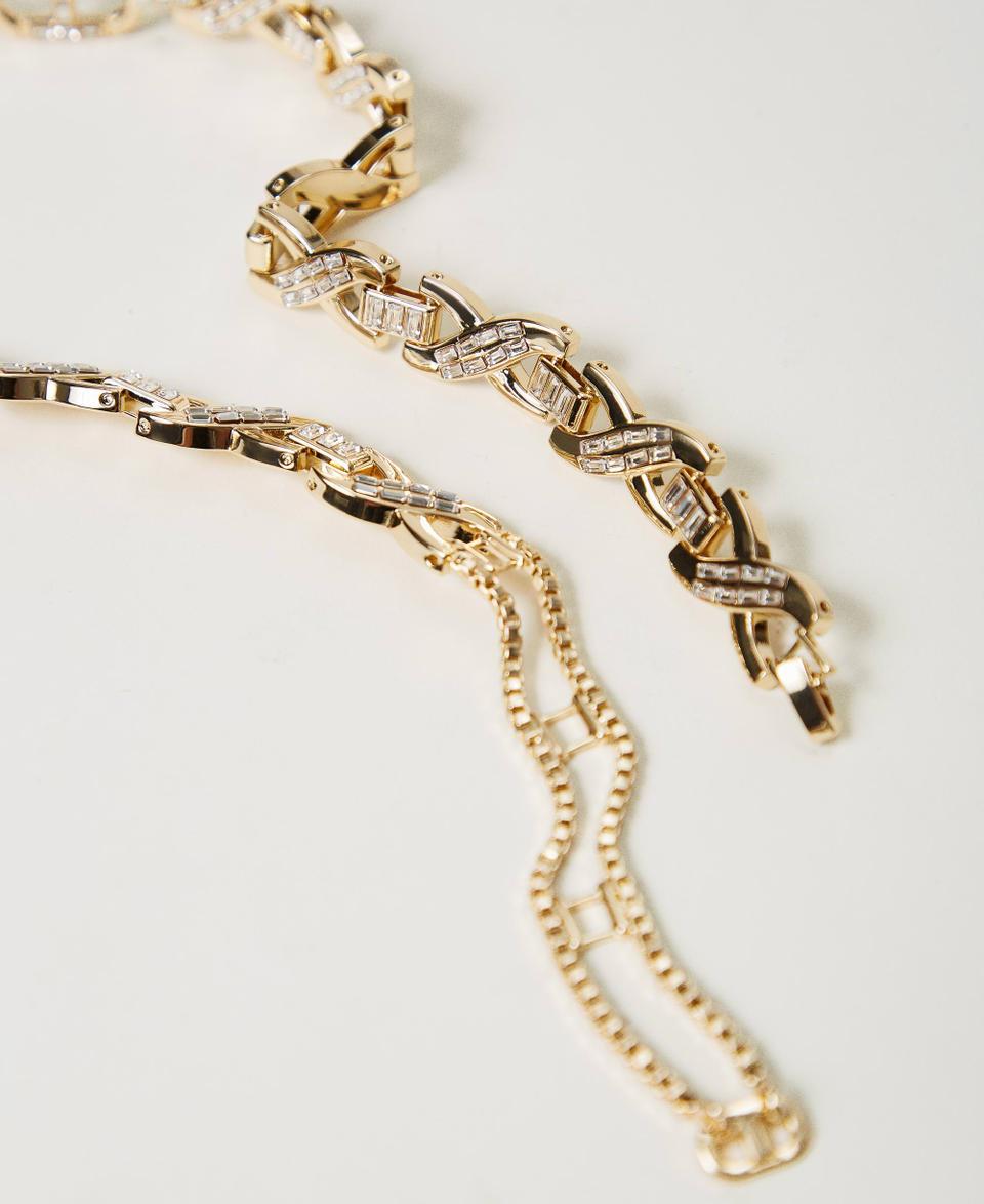 Twin Set Collana Girocollo Con Strass E Oval T