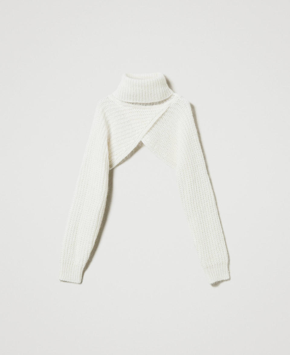 Twin Set Coprispalle In Maglia Misto Mohair