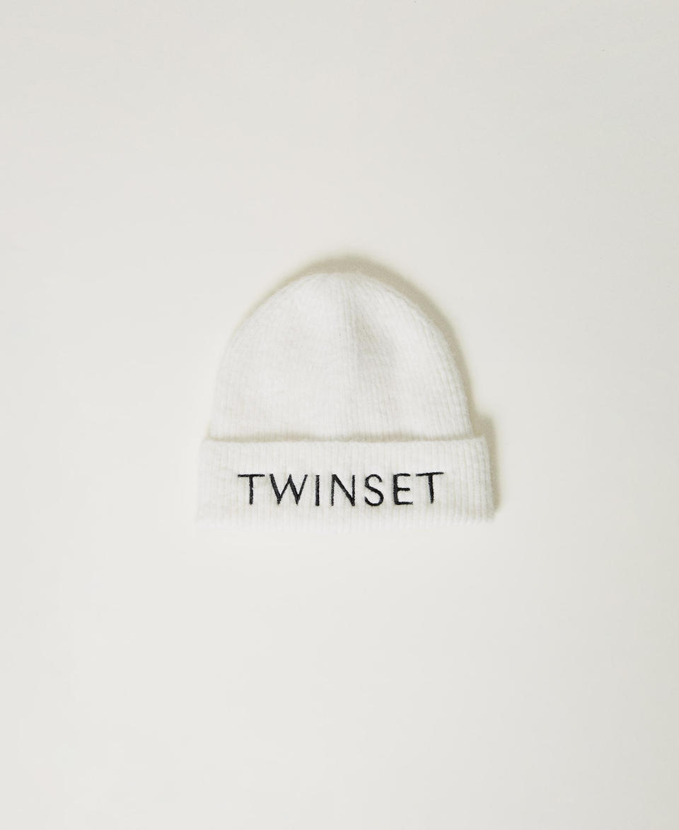 Twin Set Cuffia in maglia con ricamo logo