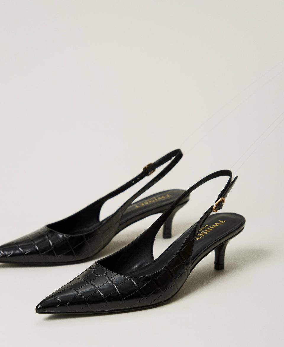 Twin Set Décolleté Sling Back A Stampa Cocco