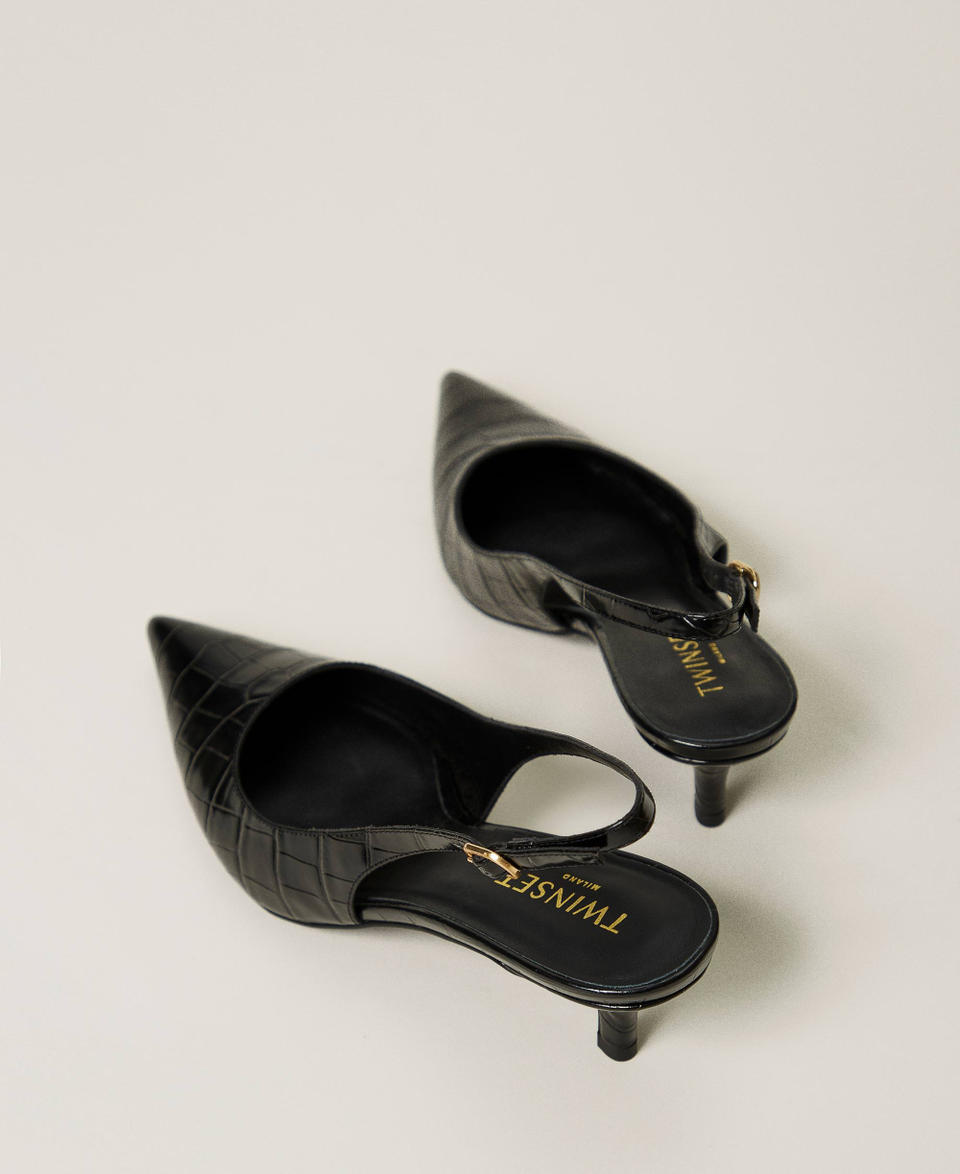 Twin Set Décolleté Sling Back A Stampa Cocco