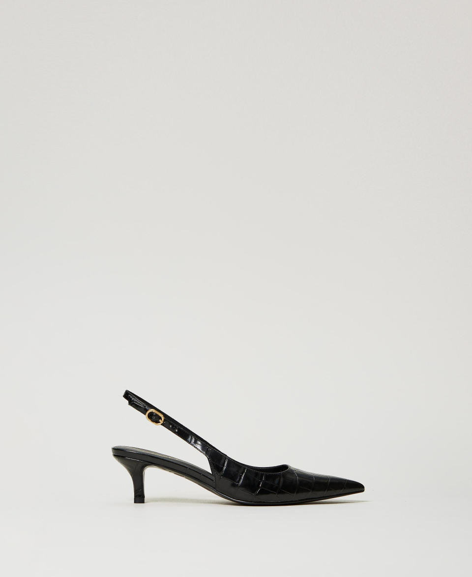 Twin Set Décolleté sling back a stampa cocco