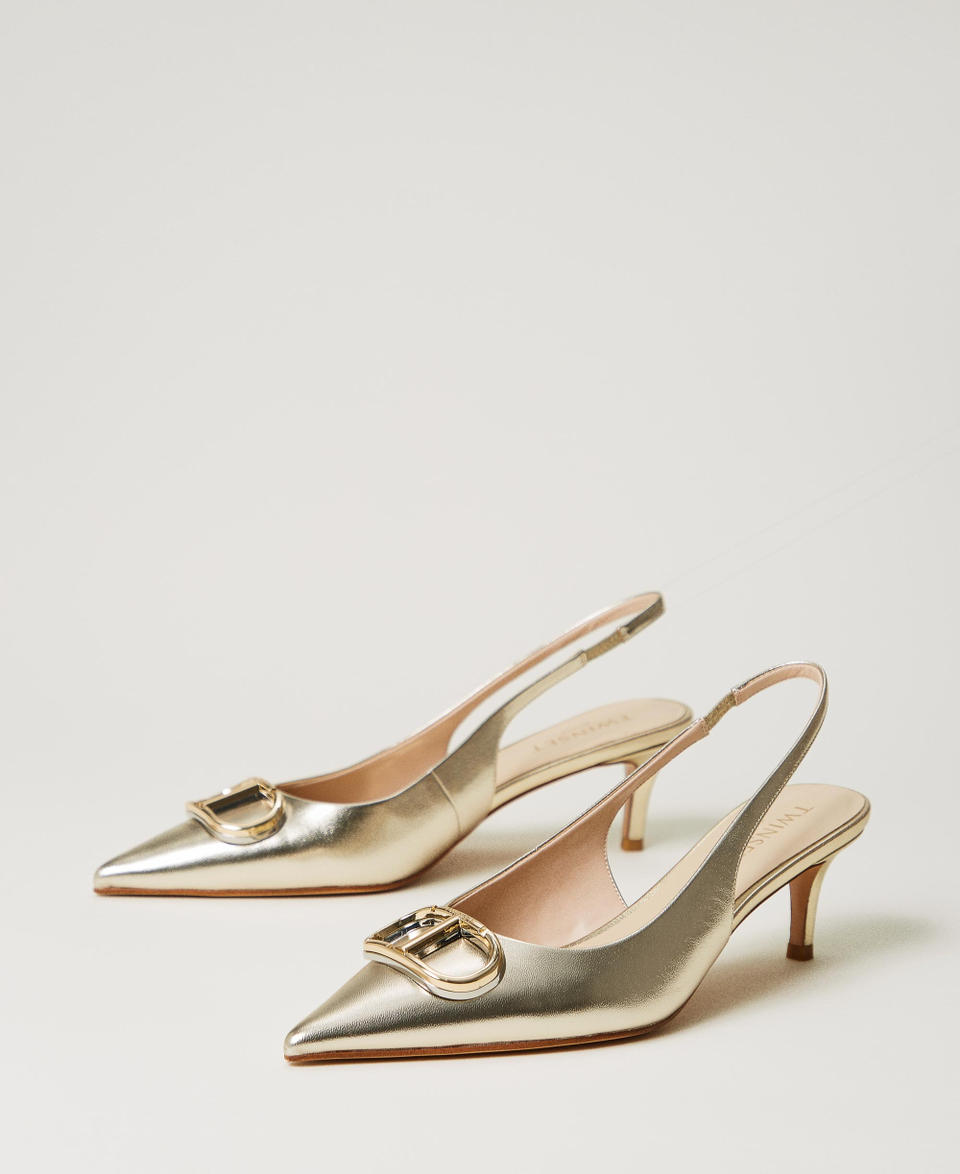 Twin Set Décolleté Sling Back Con Oval T