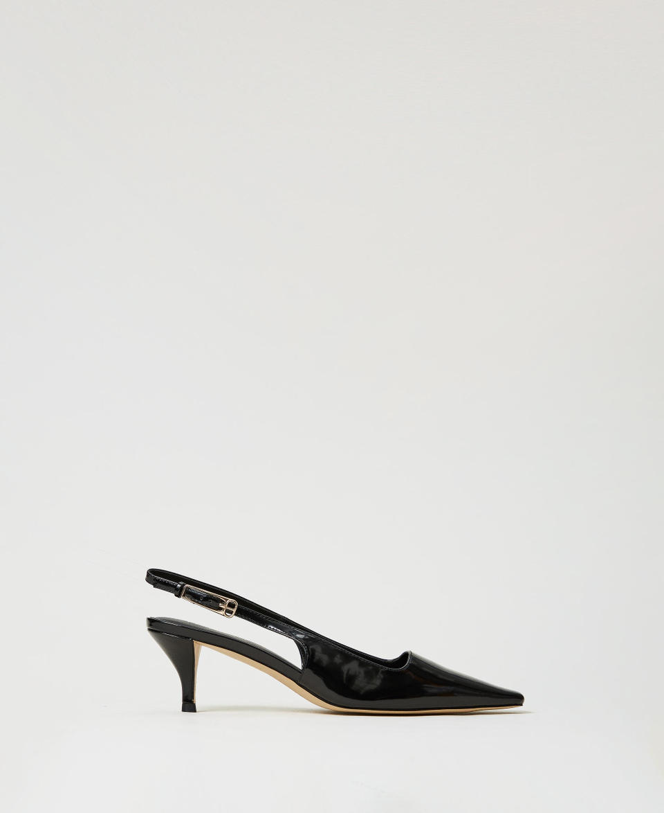 Twin Set Décolleté sling back in vernice