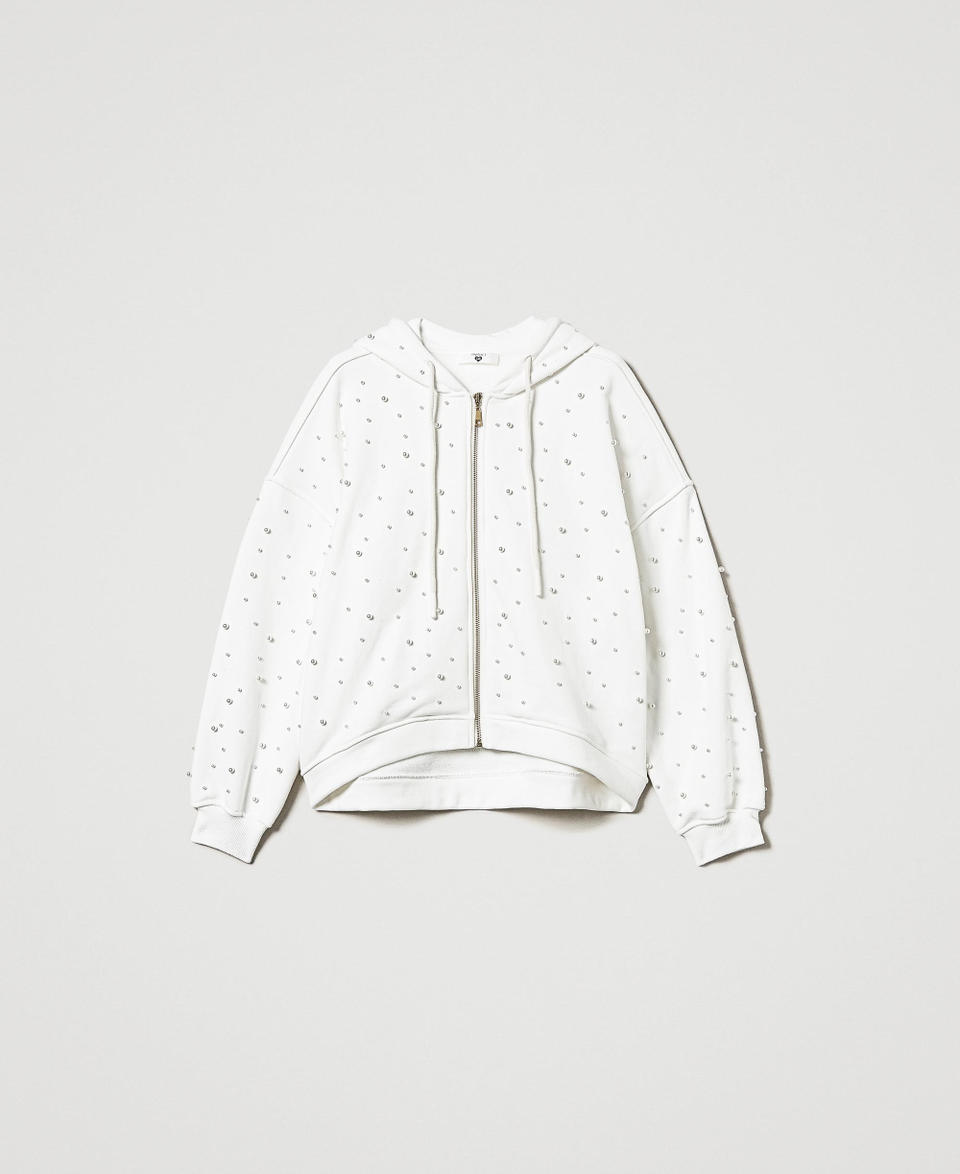 Twin Set Felpa Asimmetrica Con Perle