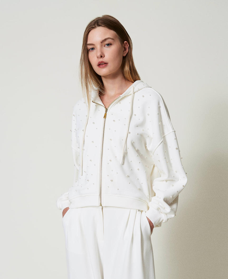 Twin Set Felpa asimmetrica con perle