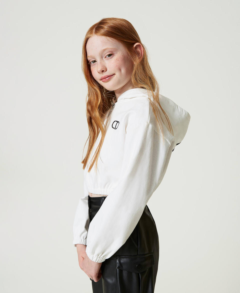 Twin Set Felpa Con Cappuccio E Oval T Ricamato