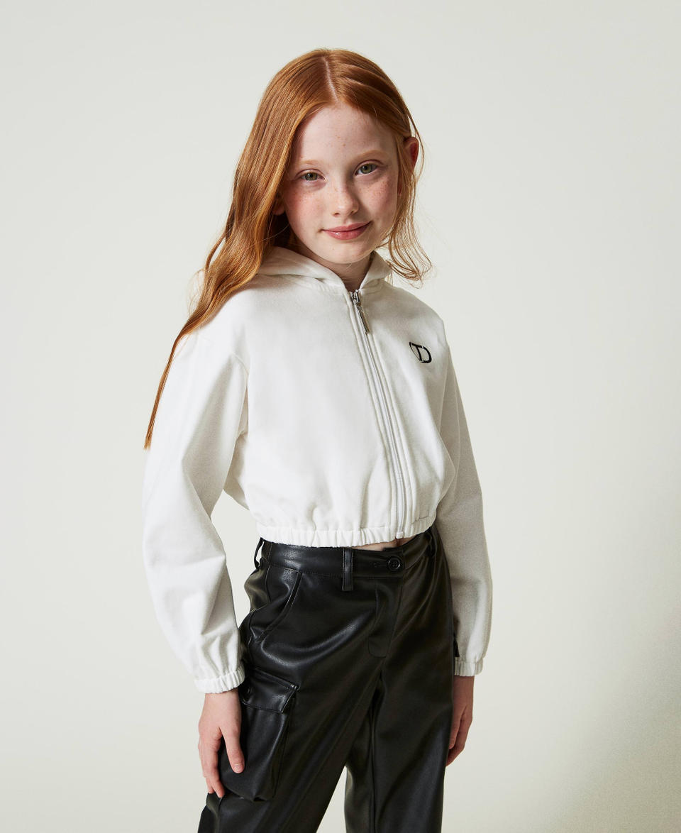 Twin Set Felpa Con Cappuccio E Oval T Ricamato