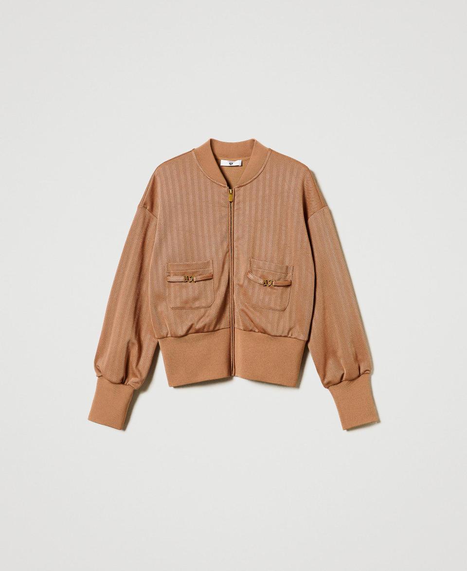 Twin Set Felpa In Tessuto Scuba Jacquard