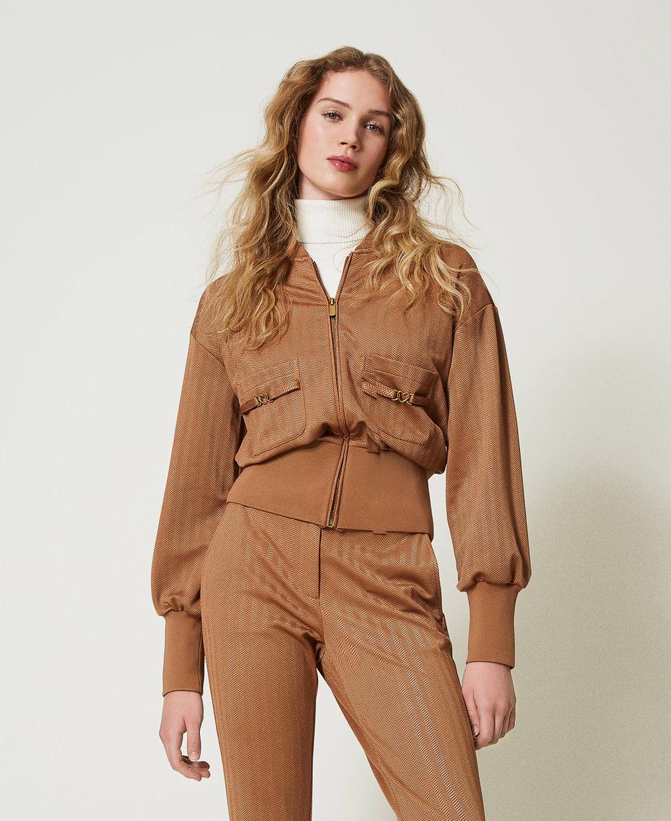 Twin Set Felpa In Tessuto Scuba Jacquard