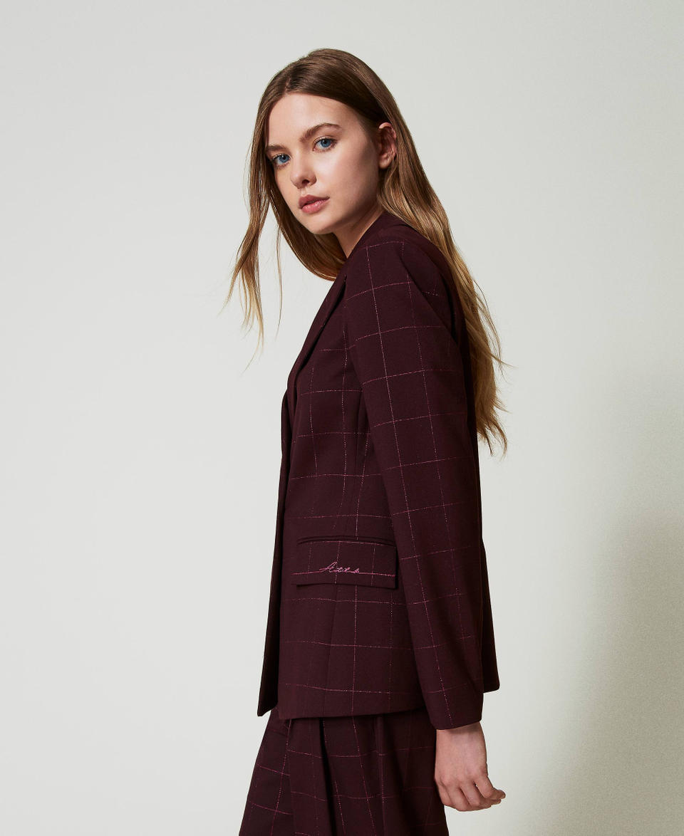 Twin Set Giacca Blazer Check Con Lurex