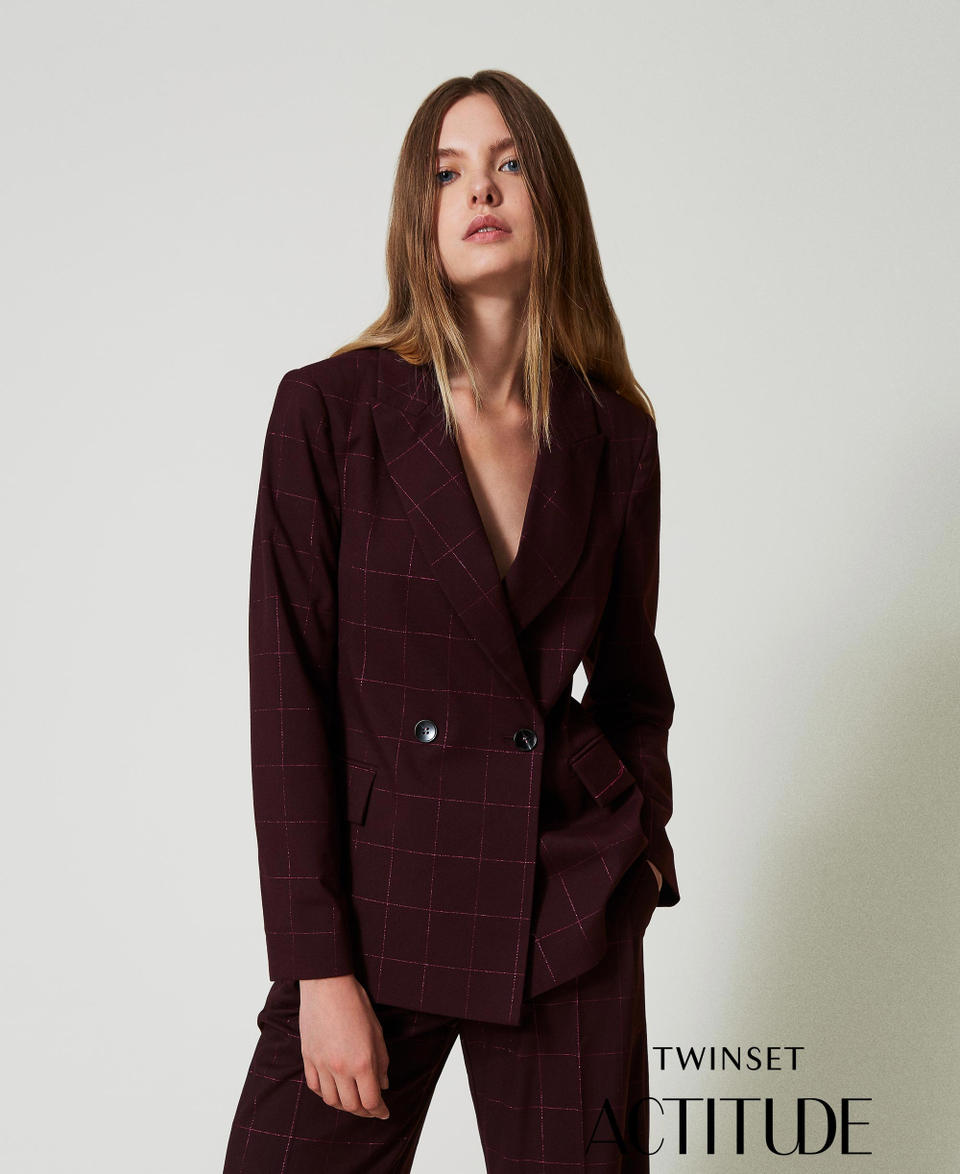 Twin Set Giacca blazer check con lurex