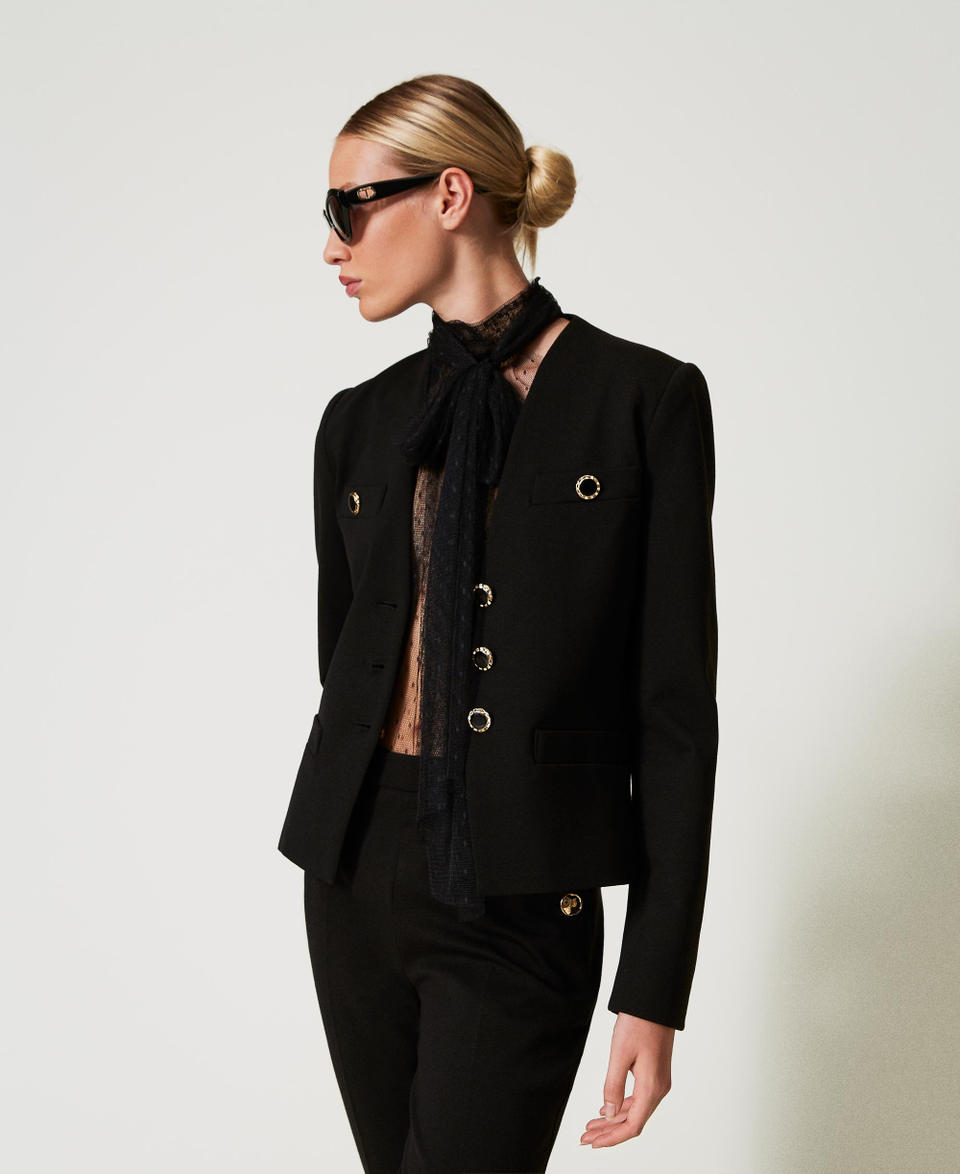 Twin Set Giacca blazer con bottoni gioiello