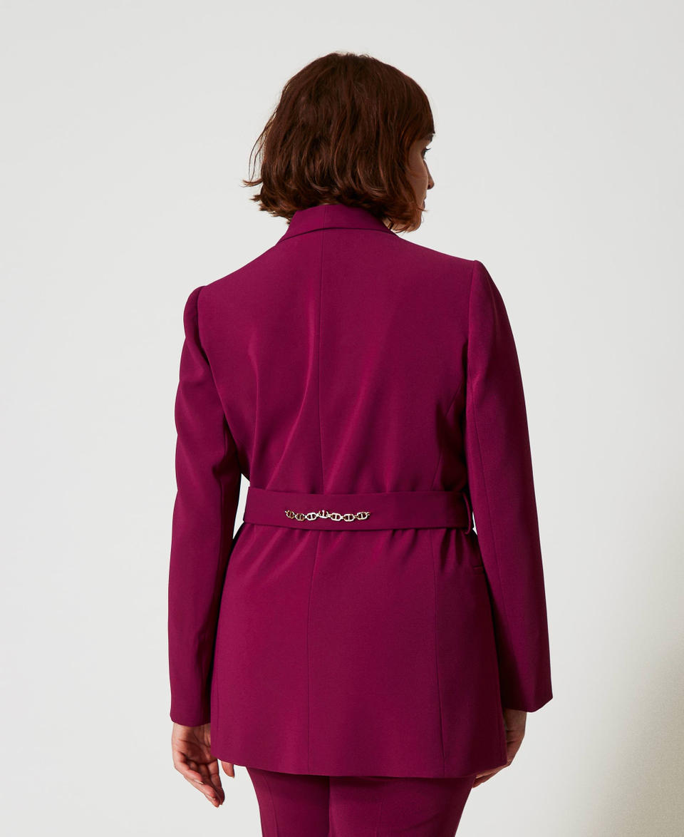 Twin Set Giacca Blazer Con Cintura E Catena Oval T