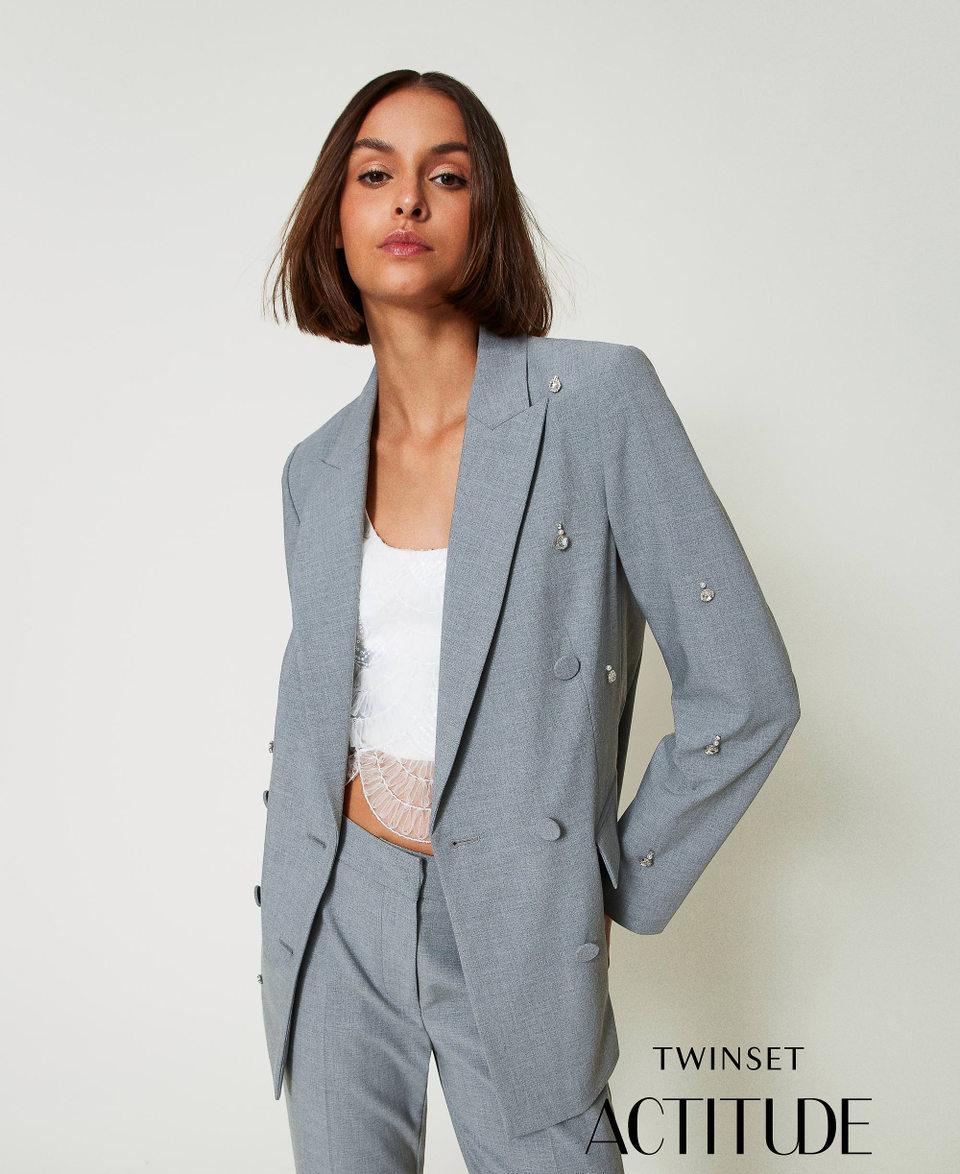 Twin Set Giacca blazer con ricami a mano