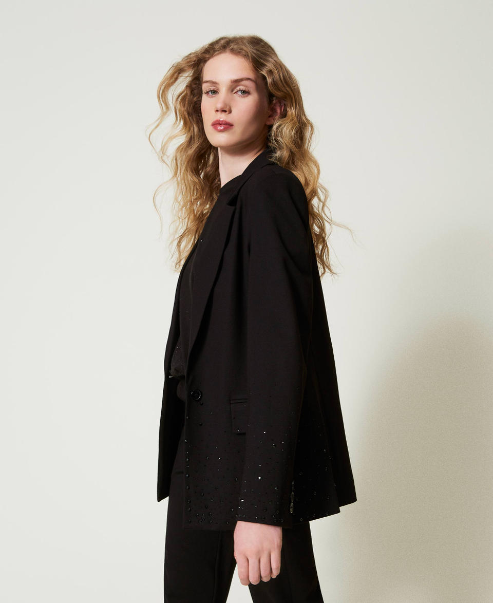 Twin Set Giacca Blazer Con Strass Dégradé