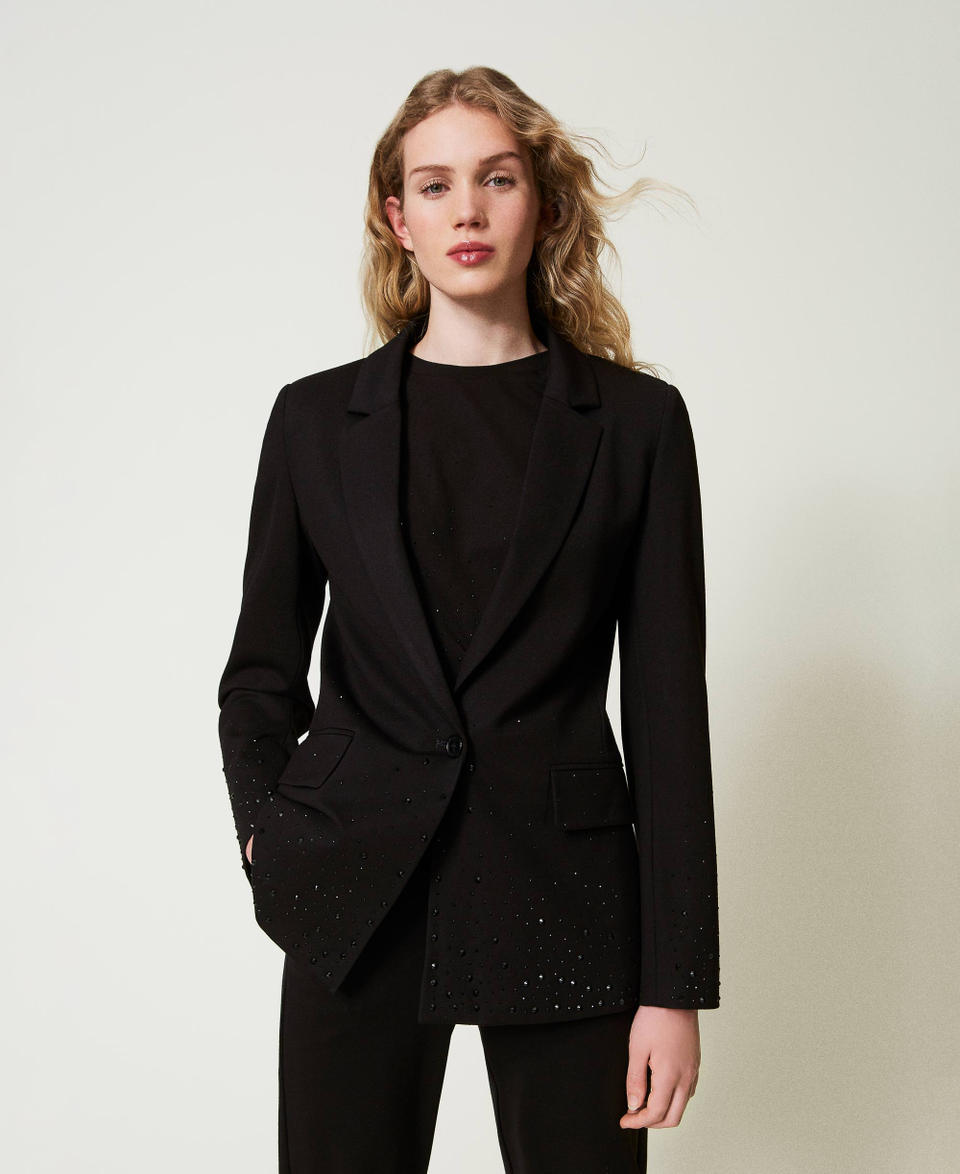 Twin Set Giacca blazer con strass dégradé