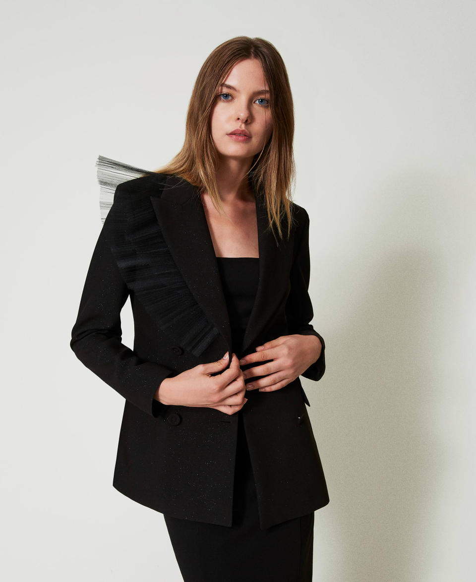 Twin Set Giacca Blazer Con Volant In Tulle