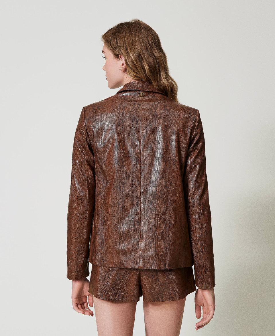 Twin Set Giacca Blazer Effetto Pelle Lizard