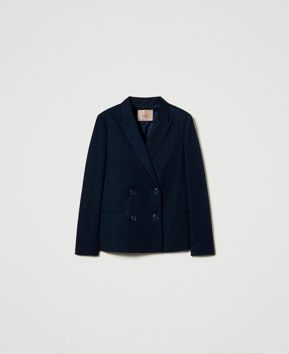 Twin Set Giacca Blazer Gessata Lurex