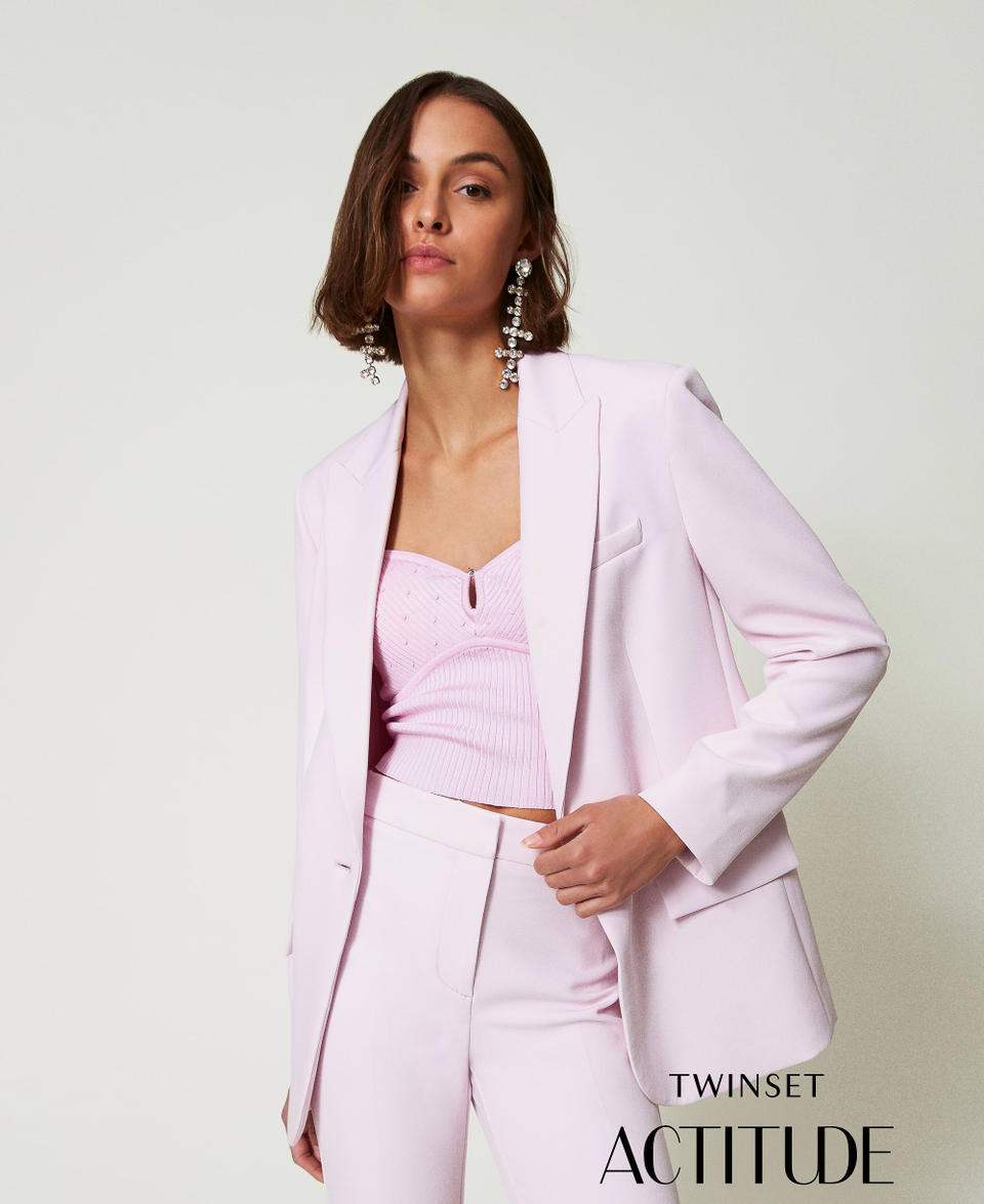 Twin Set Giacca Blazer In Crêpe Cady