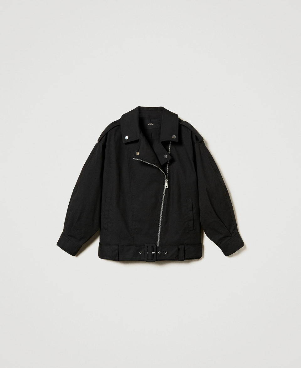 Twin Set Giacca Chiodo Over Con Cintura