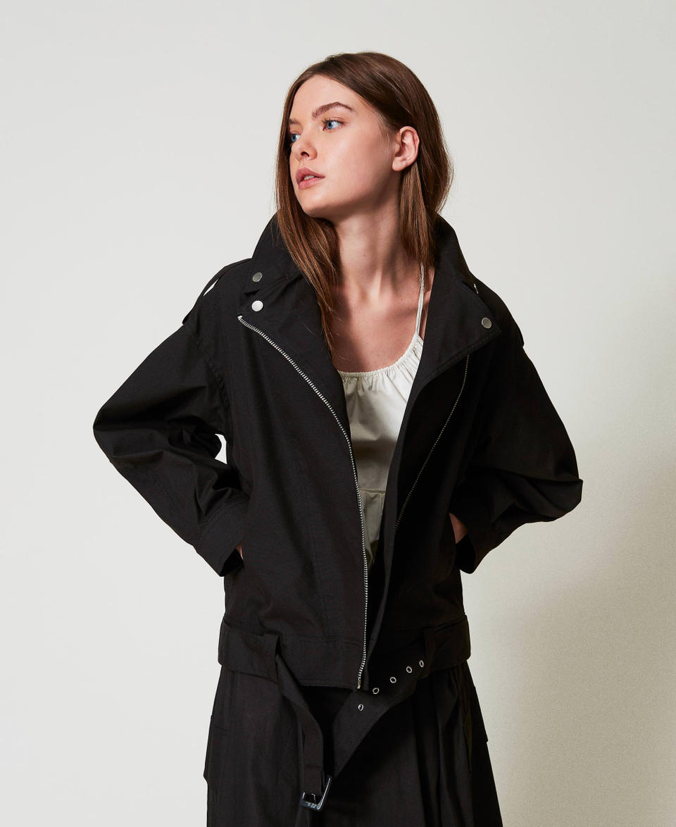 Twin Set Giacca Chiodo Over Con Cintura