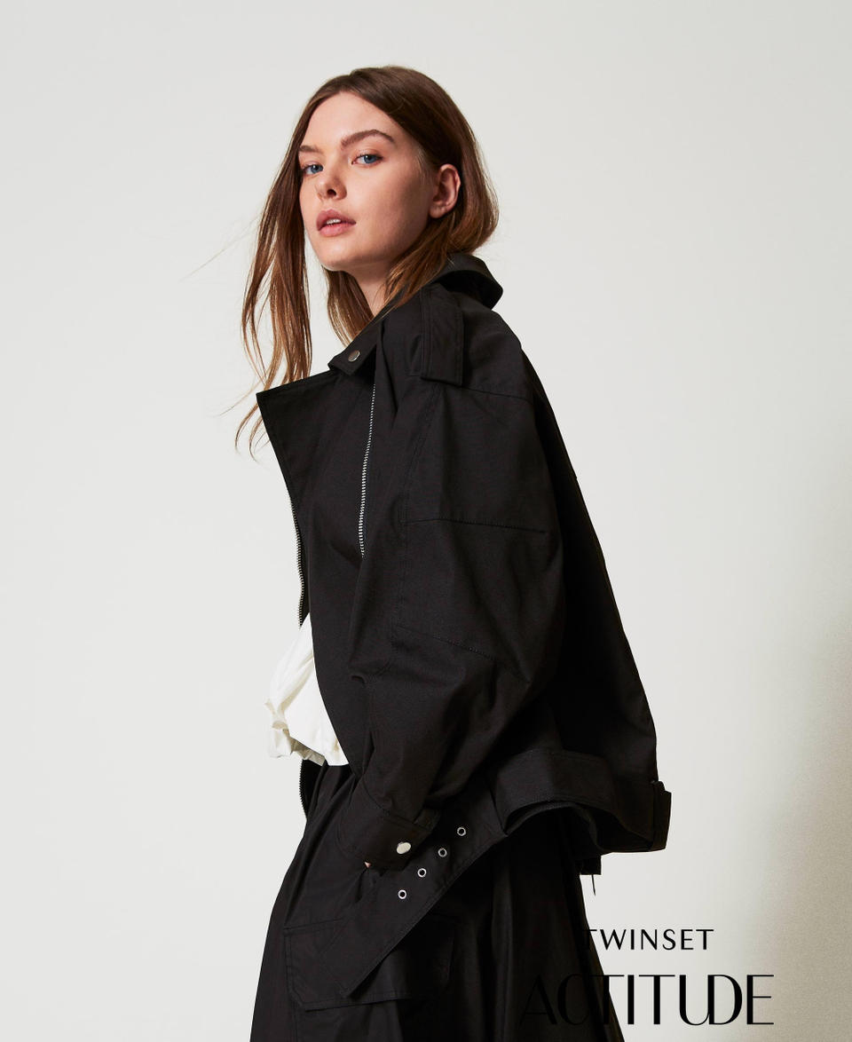 Twin Set Giacca chiodo over con cintura