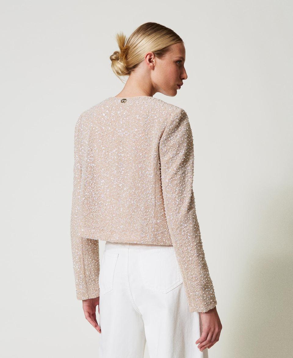 Twin Set Giacca Con Paillettes E Perle