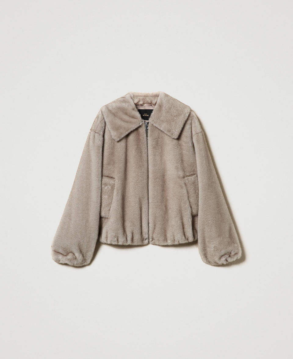 Twin Set Giacca Corta In Faux Fur