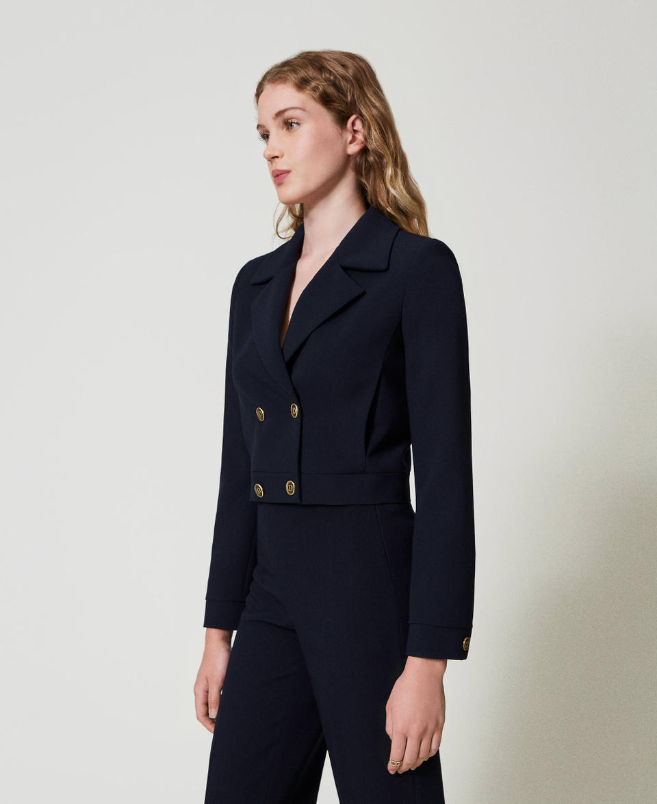 Twin Set Giacca cropped in cady crêpe
