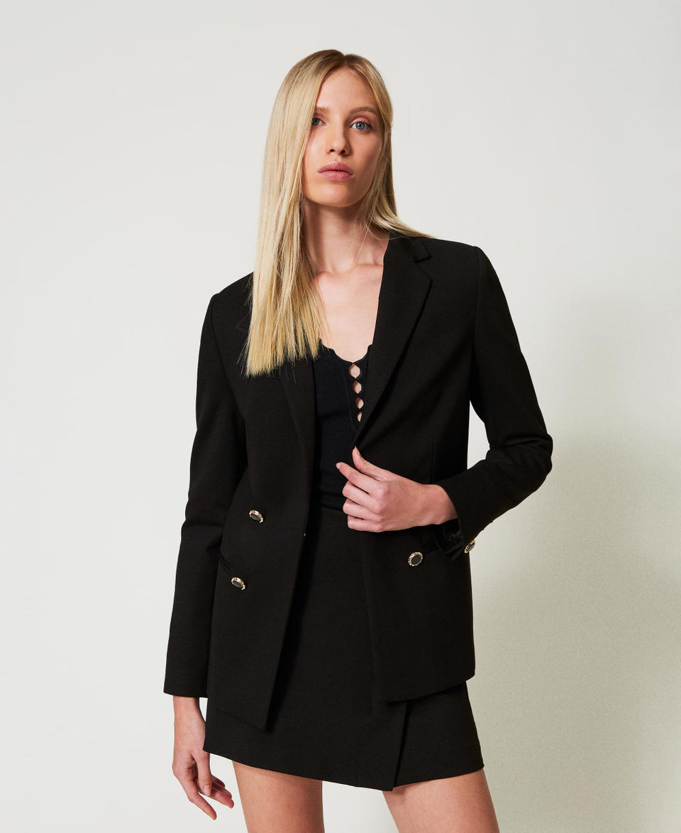 Twin Set Giacca Doppiopetto Con Bottoni Gioiello