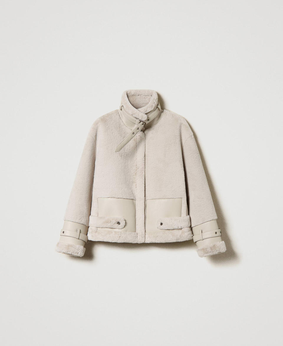 Twin Set Giacca In Faux Fur Con Cinturini