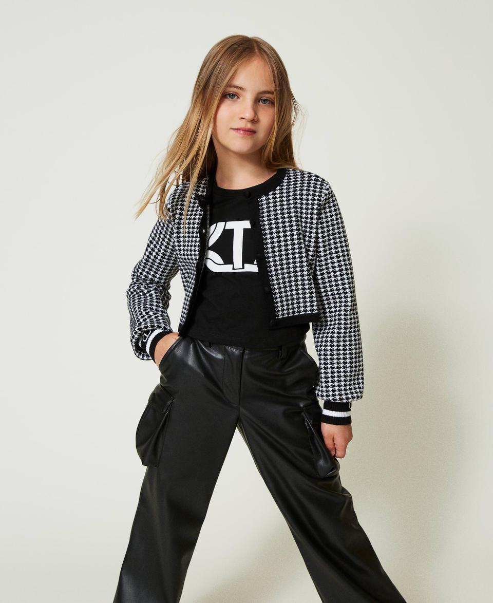 Twin Set Giacca in maglia jacquard pied de poule