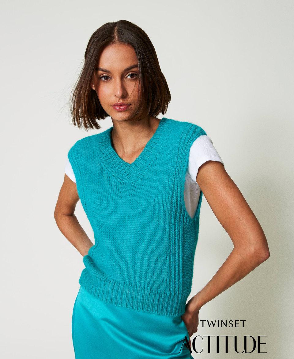 Twin Set Gilet in misto lana seamless